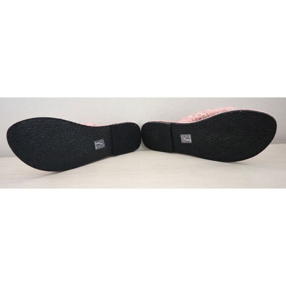 Free People Women's Sz 41 US 10-11 Pink & White Es Verdra Cotton Thong Sandals - Picture 4 of 16